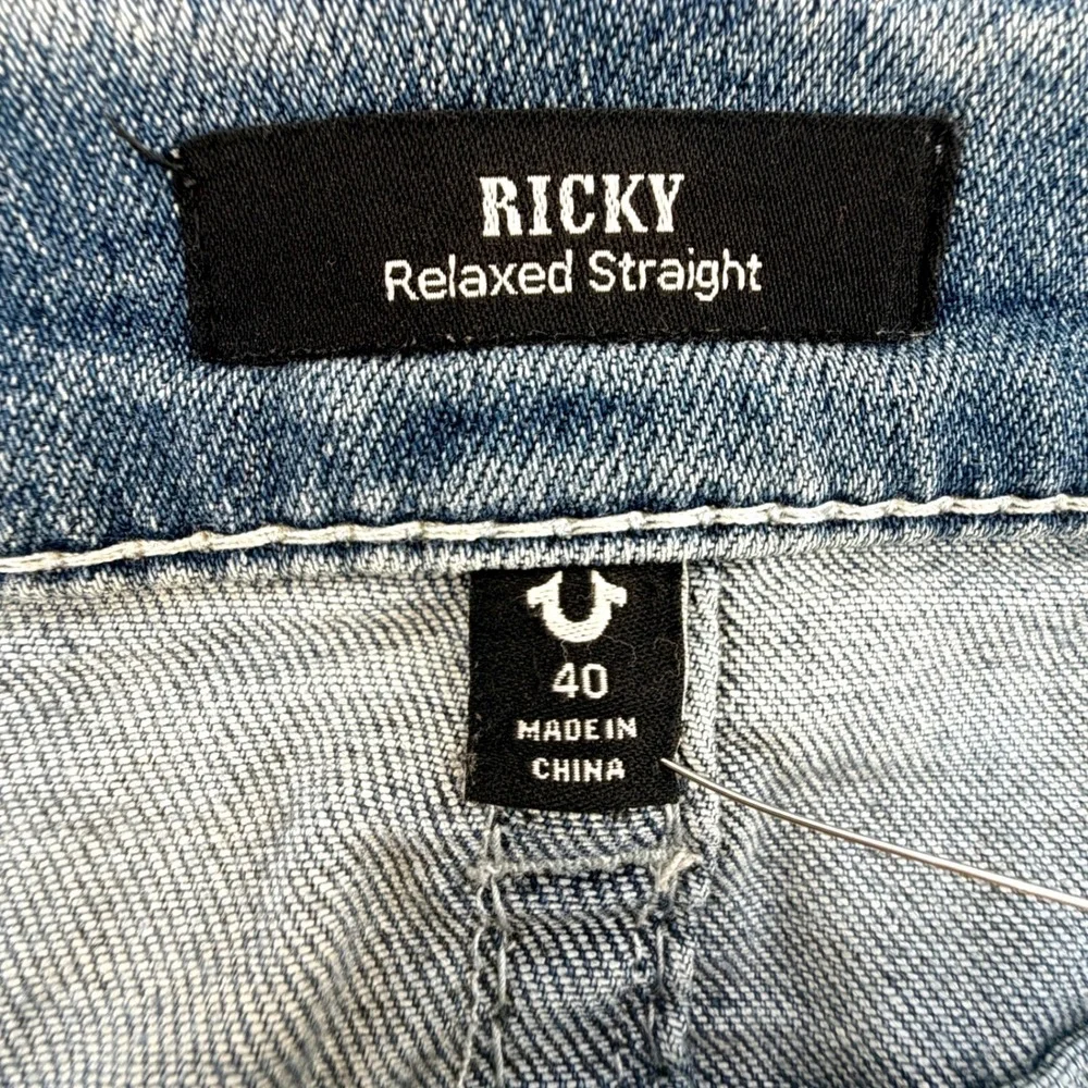 True Religion Ricky Relaxed Straight Mens 40 Medium Wash Jeans